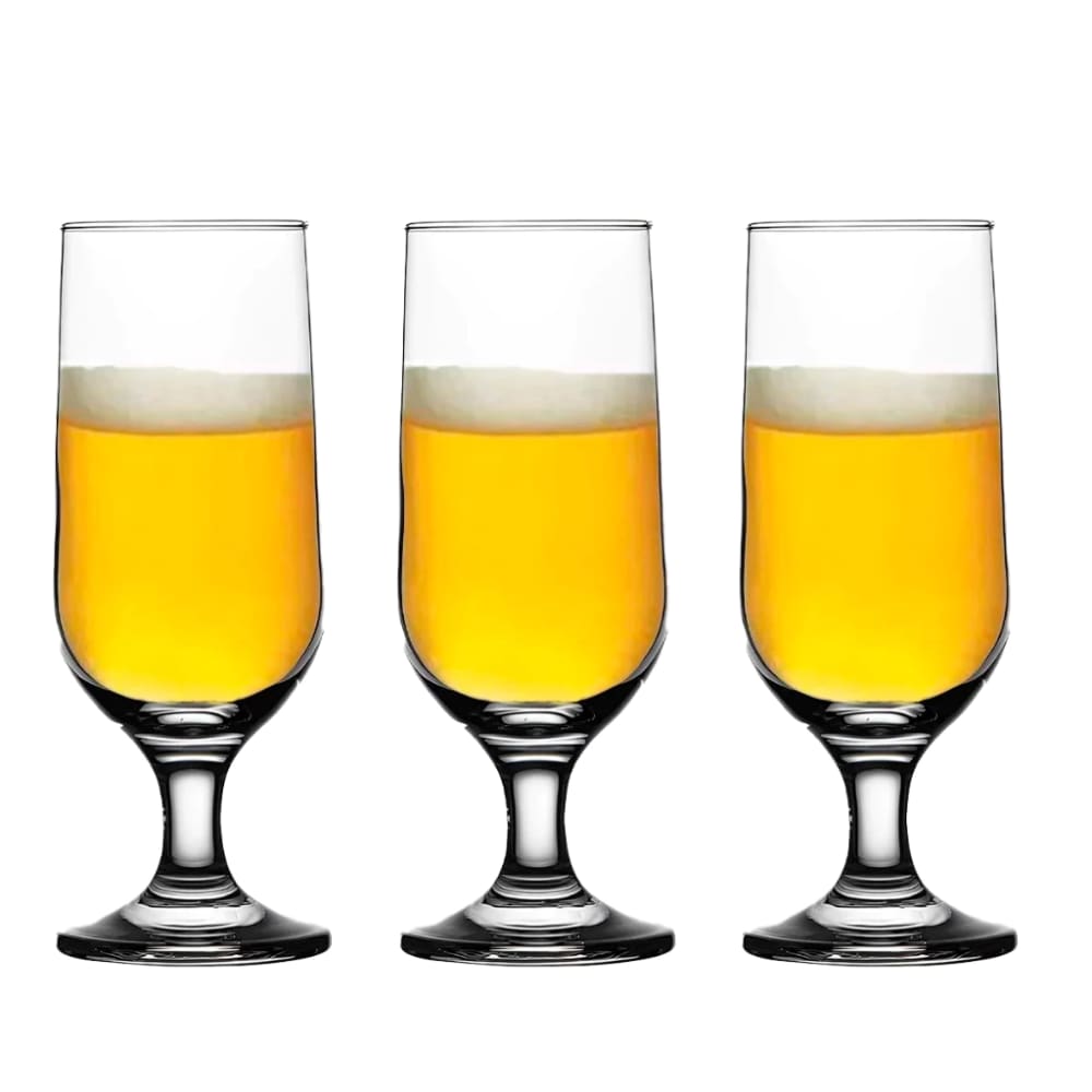 Jogo Kit de 3 Taças para Cerveja 300ml Eden Fratelli Base reforçada Vidro Resistente