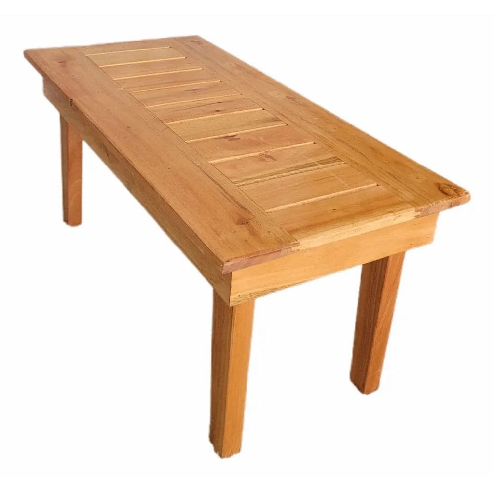 Mesa De Centro Madeira Mesinha Rustica Sala Ripada Clean