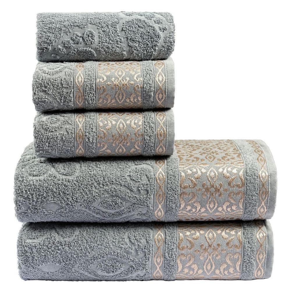 Jogo Toalhas Banho E Rosto Paris 5 Pçs Super Luxo Gigante