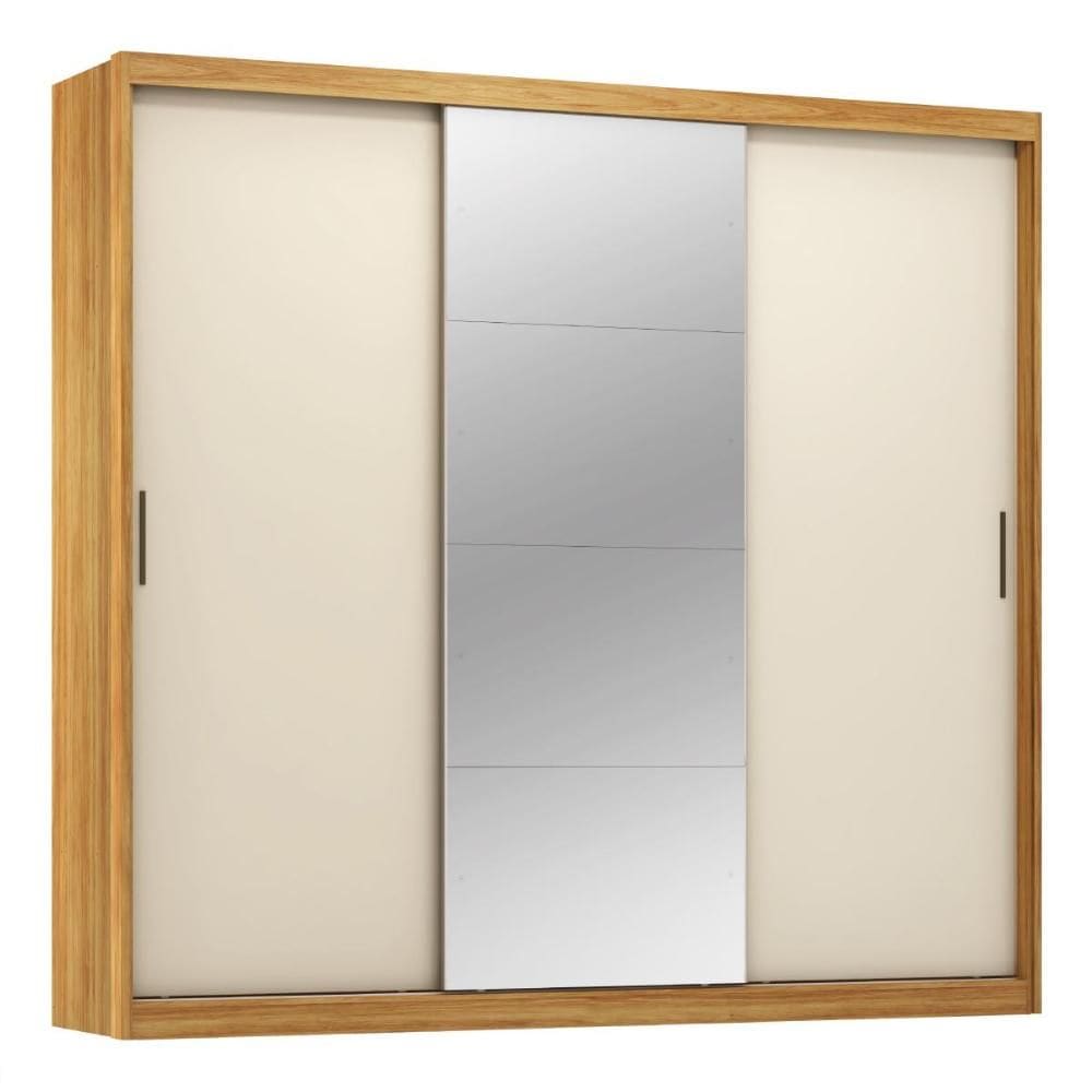 Guarda Roupa Dalila 3 Portas, 4 Gavetas e 3 Cabideiros Flex com Espelho - Demóbile