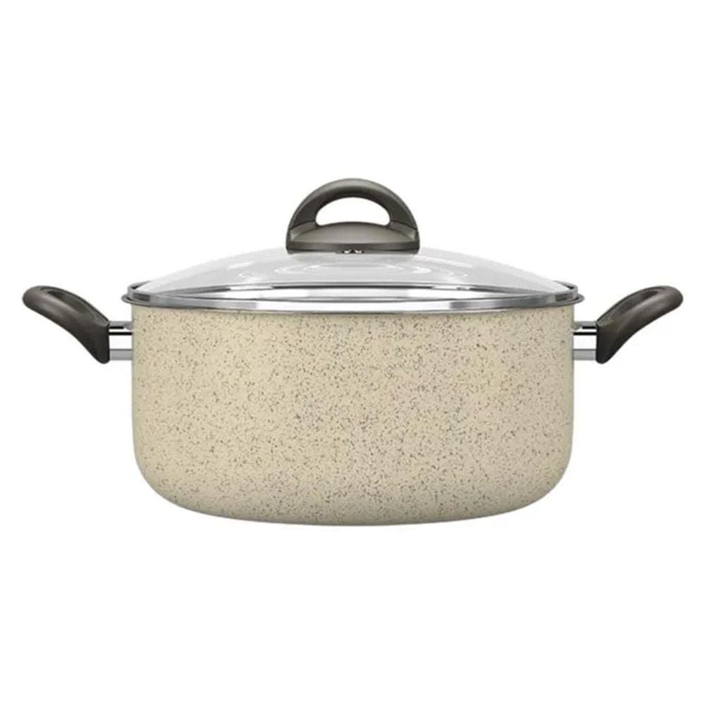 Caçarola Suprema Ceramic Life Vanilla Brinox 24 cm Antiaderente com Tampa