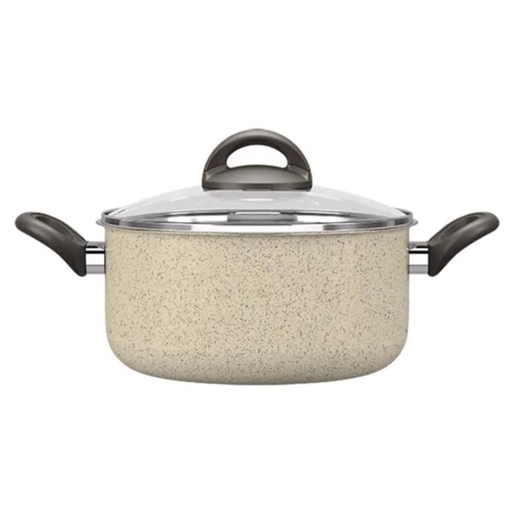 Caçarola Suprema Ceramic Life Brinox Vanilla 20 cm Antiaderente com Tampa