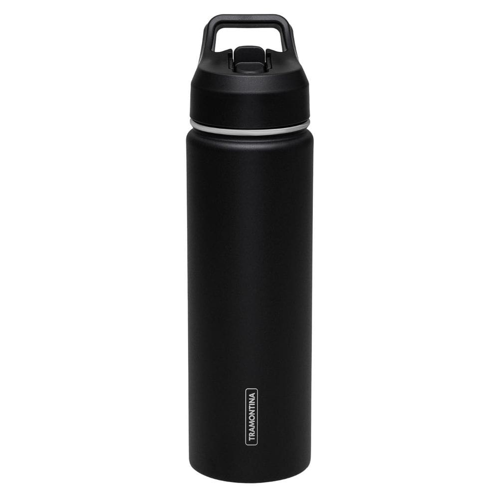Garrafa Térmica Tramontina 650 ml Preta com Canudo