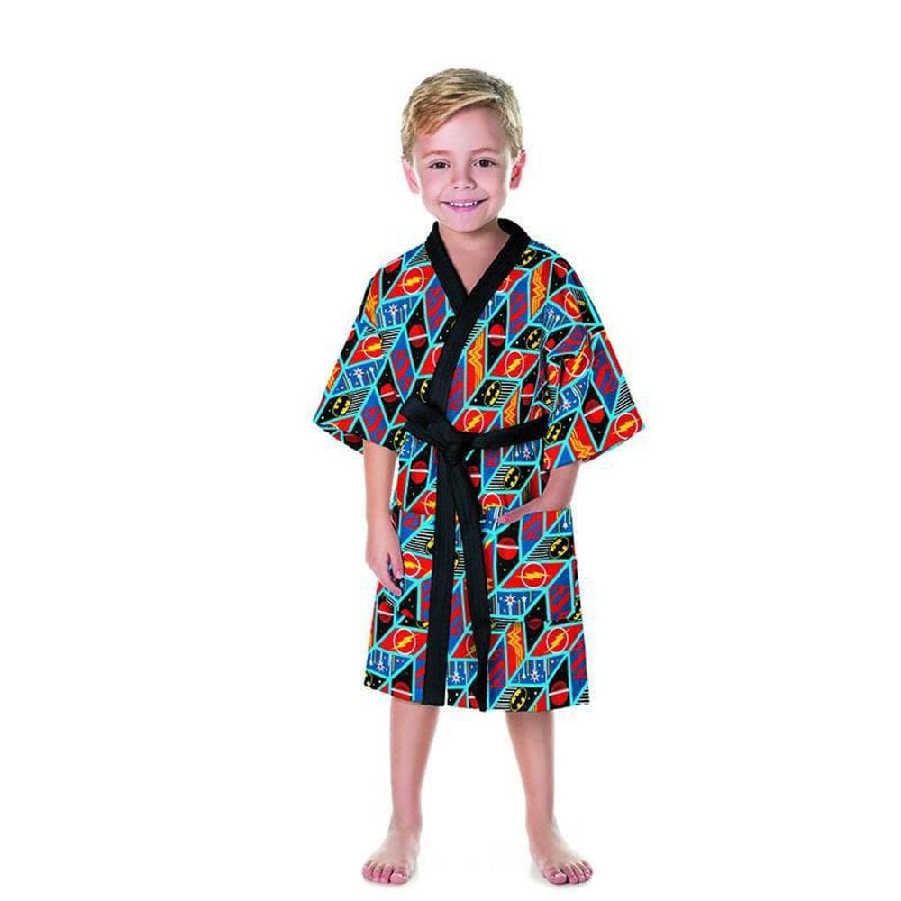 Roupão Aveludado Infantil Quimono Liga Da Justiça P