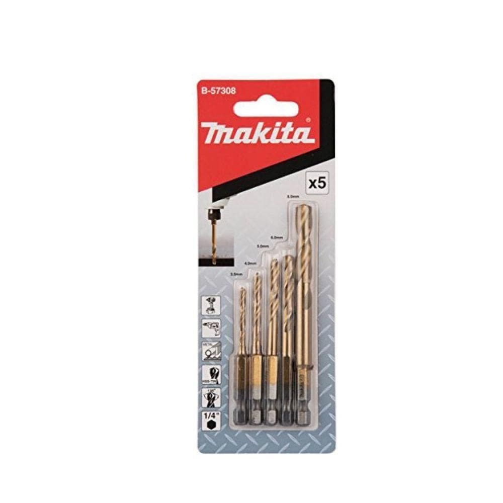 Conjunto De Brocas Hss-tin Enc1-4`` Com 5 Peças Makita