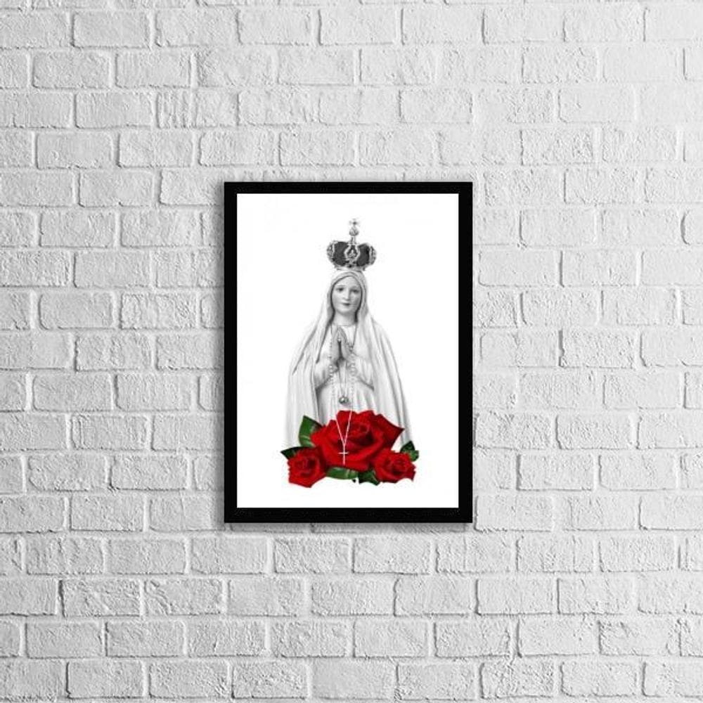 Quadro Nossa Senhora 33x24cm - Vidro e Moldura Preta