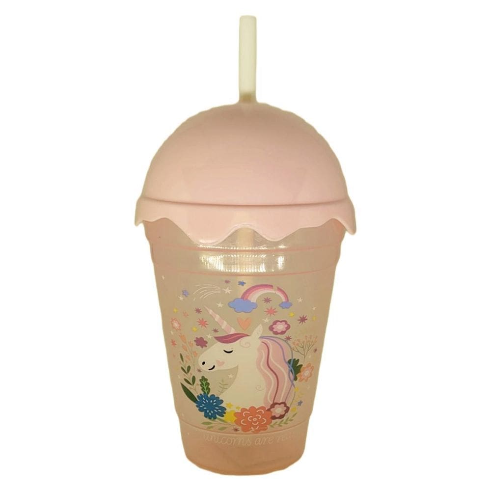 Copo Twister Shake Unicórnio 450 Ml Wincy Tampa E Canudo