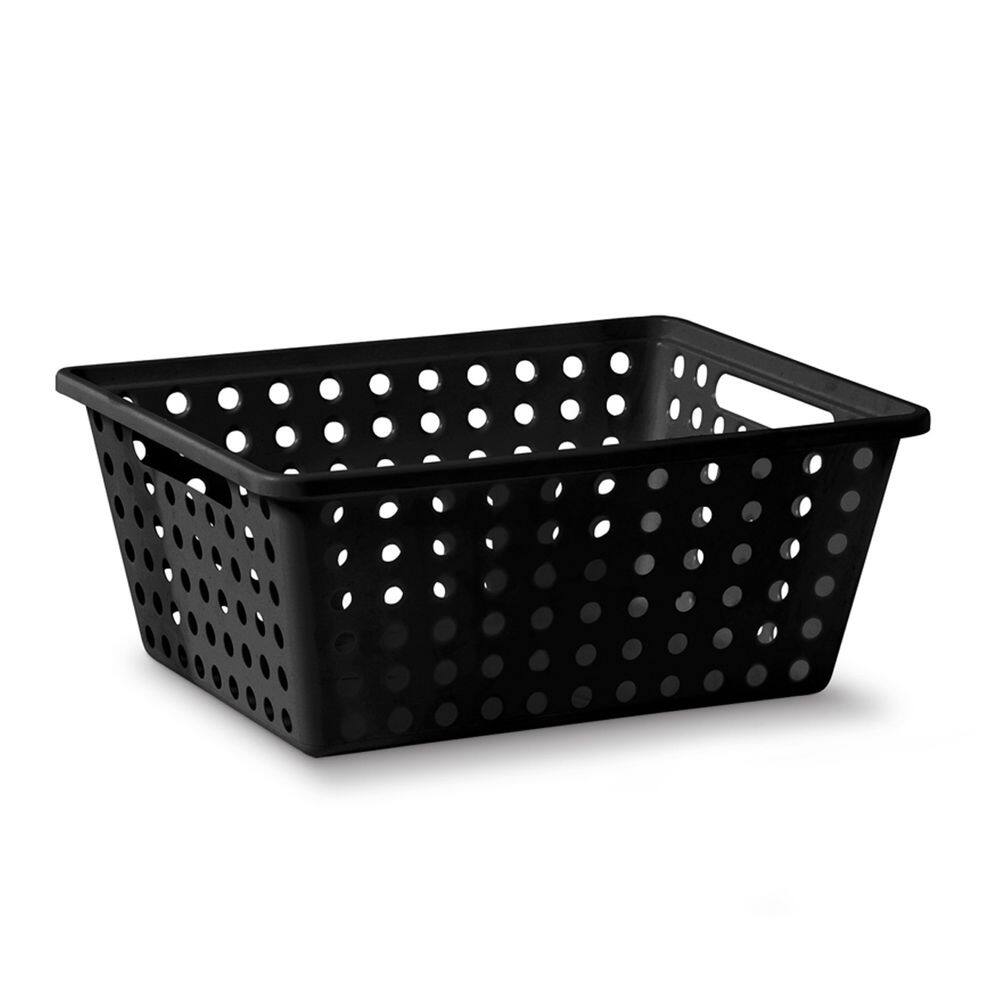 Cesta Organizadora Retangular Preto 39x16x30,5cm - Niquelart