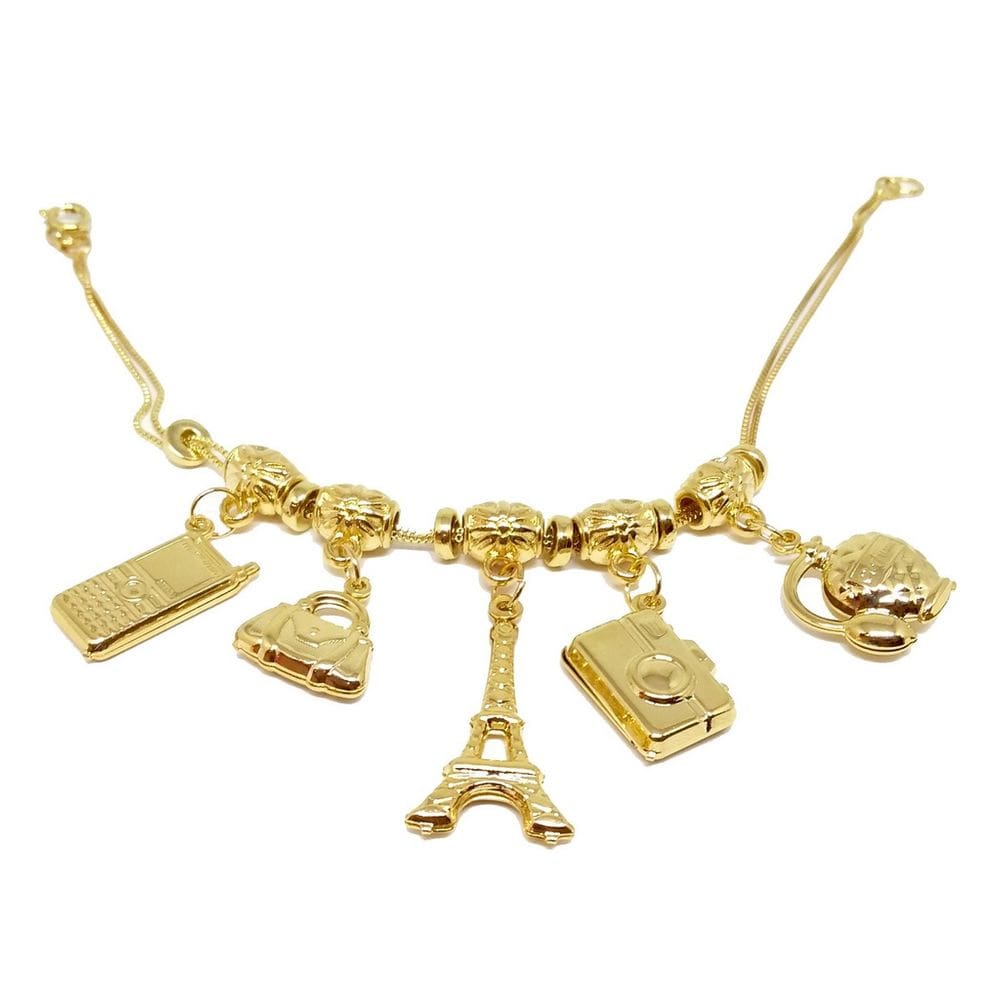 Pulseira Folheada a Ouro 18k Modelo Viagens