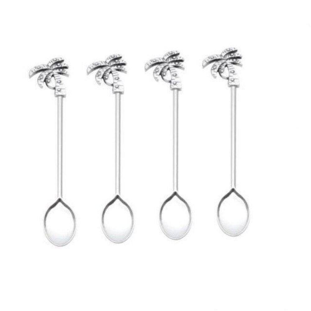 Conjunto De 4 Colheres Zamac Palmeira