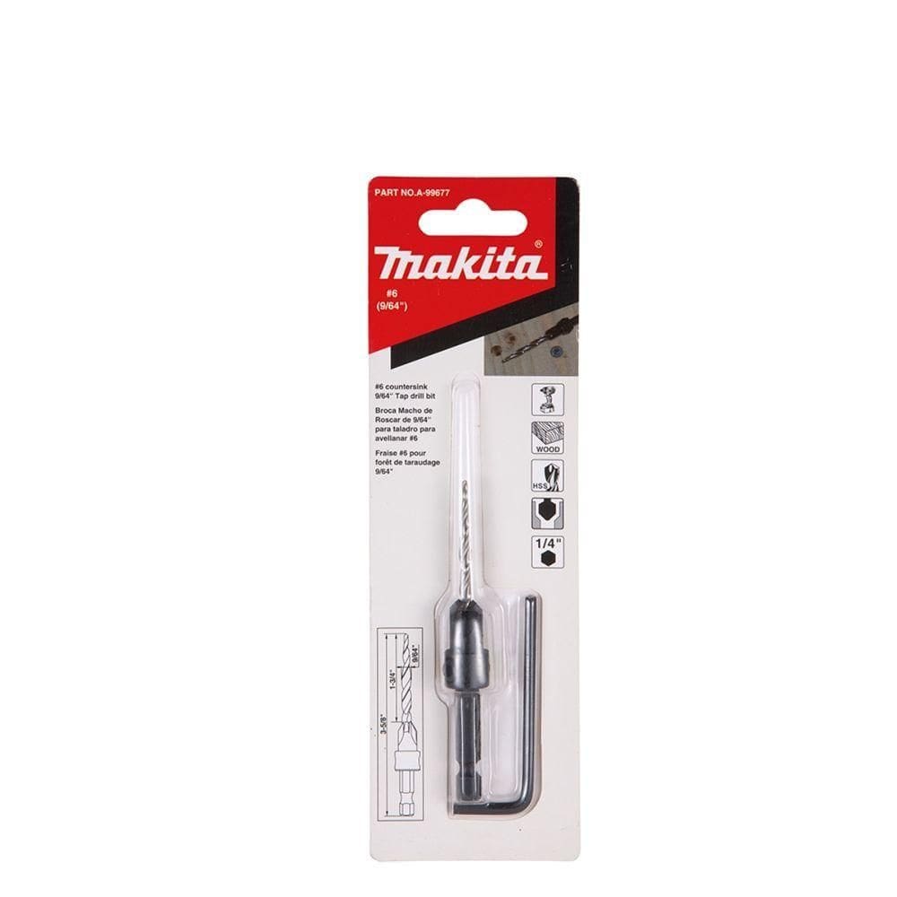 Broca Escareadora Parafusadeira N6 Com Chave Hexagonal Makita