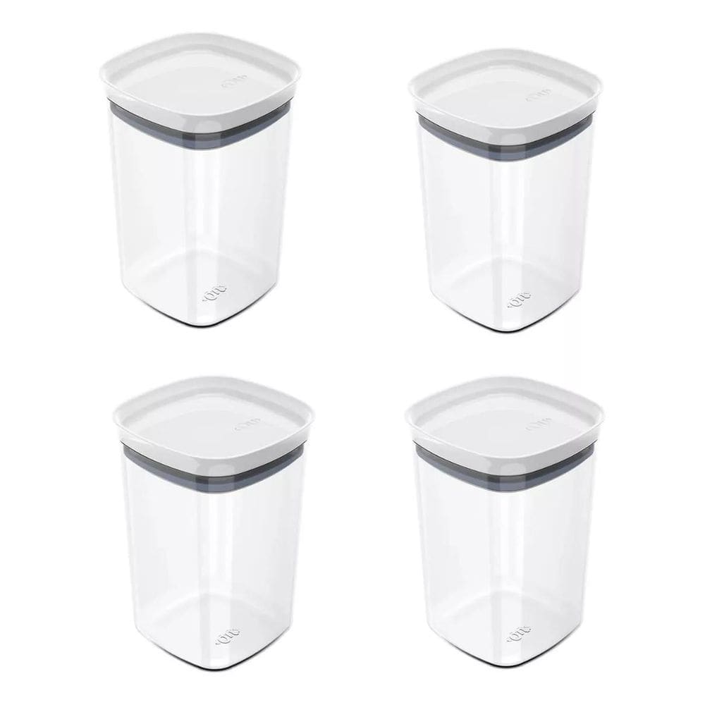 Kit Potes Herméticos Ou Quadrados 1L , 4 Peças