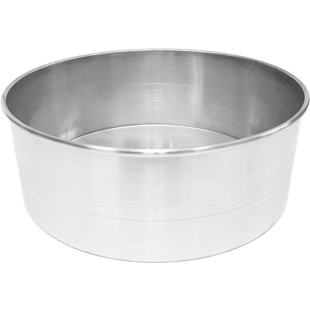 Forma Bolo Redonda Fundo Fixo 27x10cm Alumínio Metasa