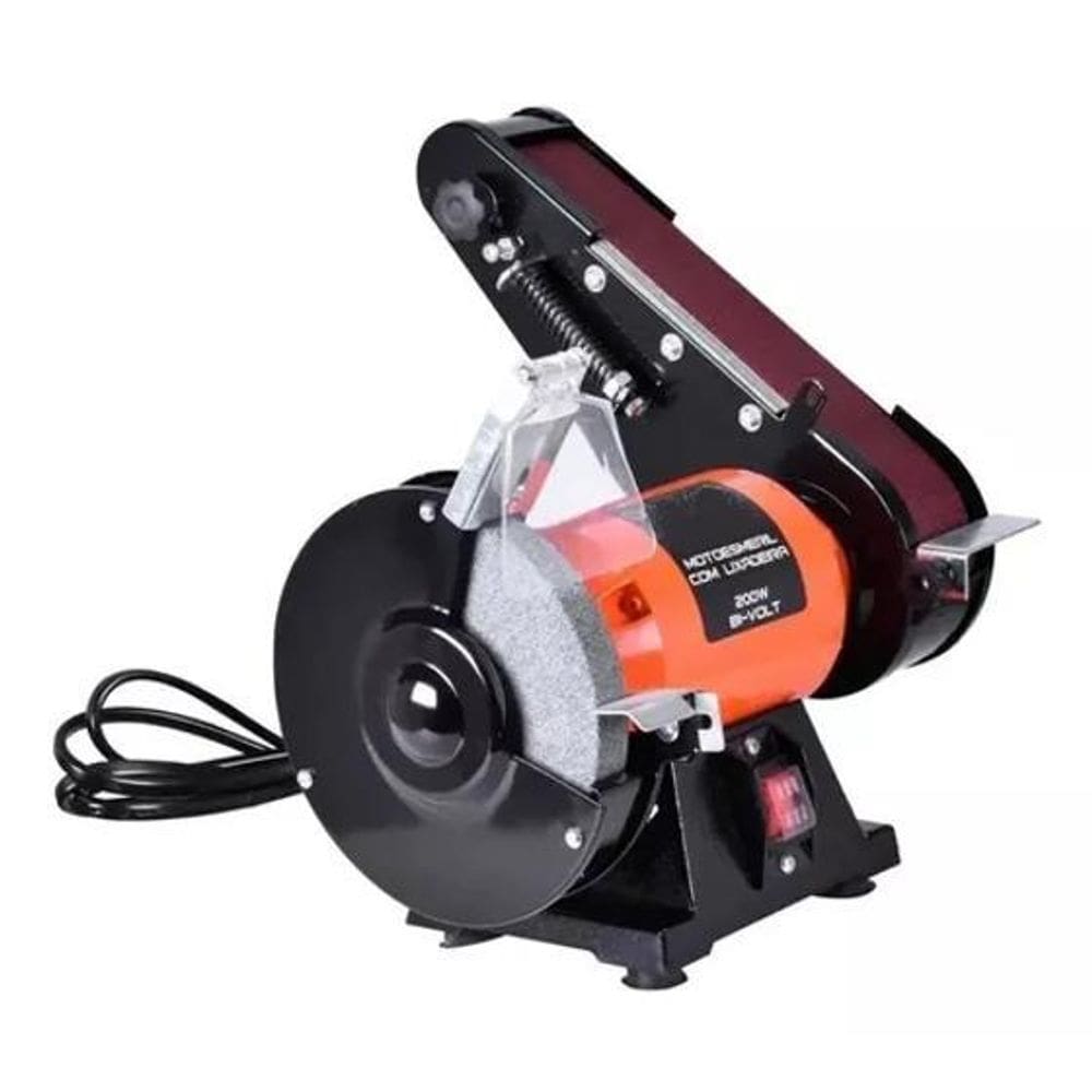 Motoesmeril Com Lixadeira De Cinta 6`` 250W Bivolt 2 Em 1