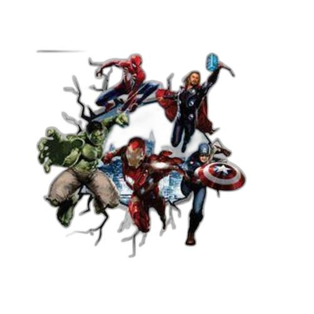 Adesivo De Parede Buraco Falso Vingadores Mod03
