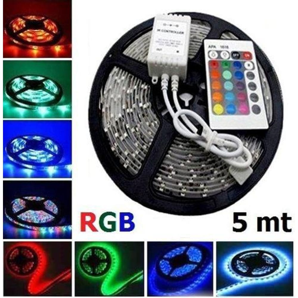 Kit 2 Fita Led Colorida 5050 Rgb 5M 16 Cores Controle