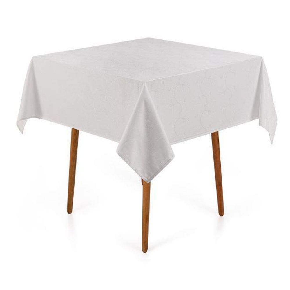 Toalha Mesa Quadrada 4 Lugares Jacquard Melli Branca Karsten