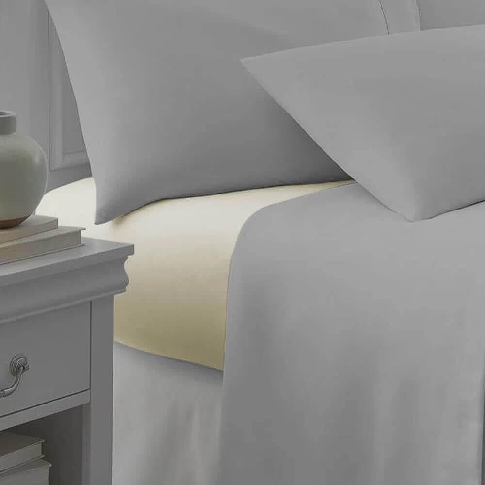 Lençol King 180 Fios Algodão Elástico Linea Kaki