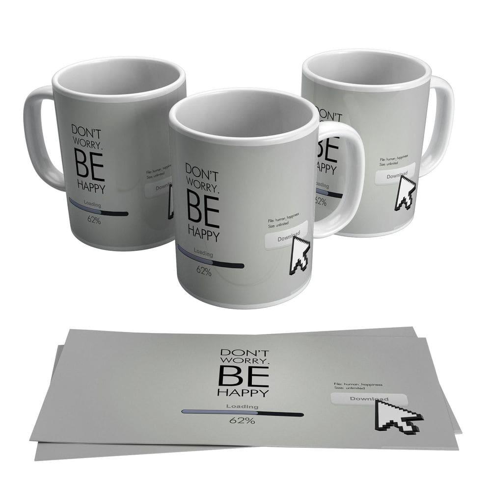 Caneca Don´T Worry Be Happy Motivacional 325ml