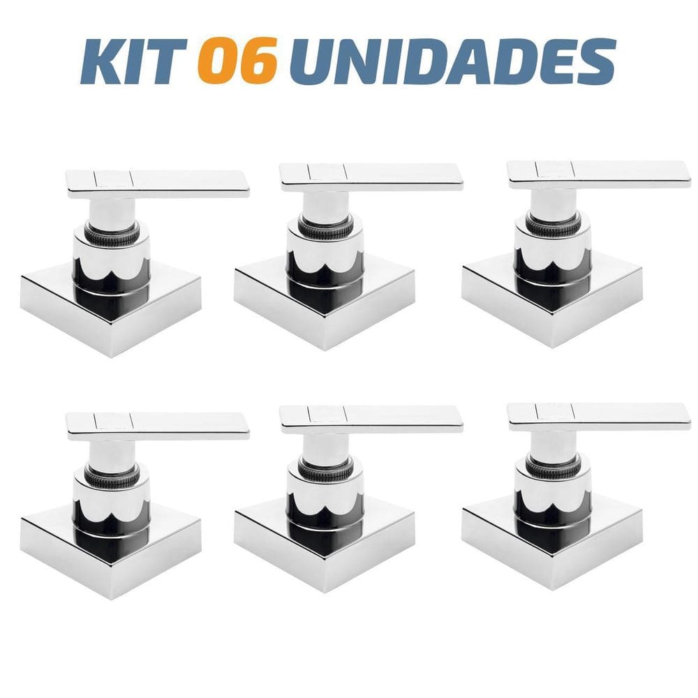 Kit 06 Acabamento Registro Cromado 1/2 e 3/4 Padrão Deca