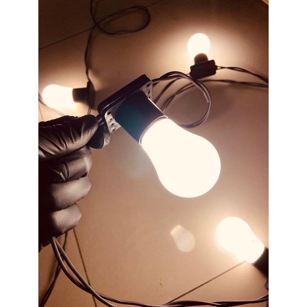 Varal de Luzes Led Externo com Lâmpadas Gambiarra Cordão 10m