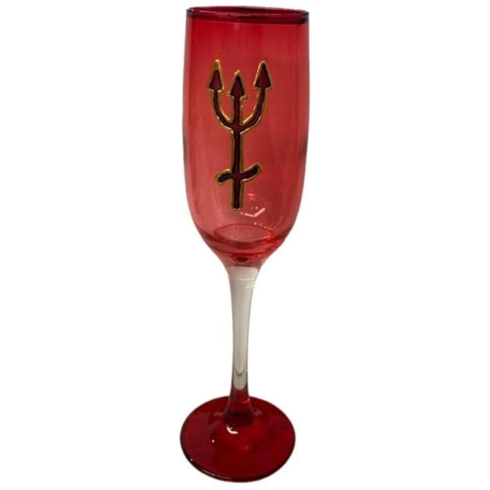 Taça Pomba Gira Vermelha Tridente Cristal Super Luxo 150 Ml