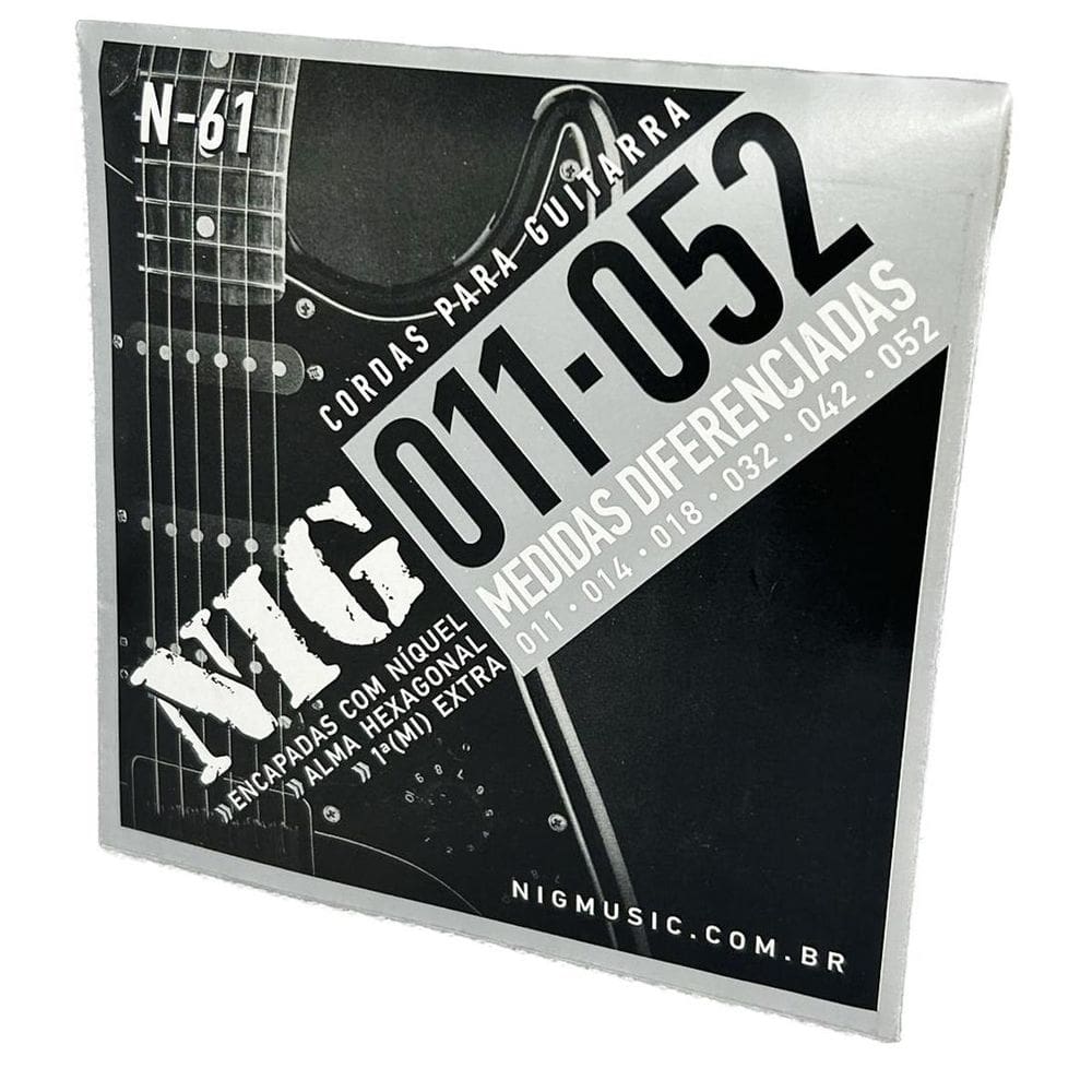 Encordoamento 011 Guitarra Tensão Média Nig N61 + Corda E