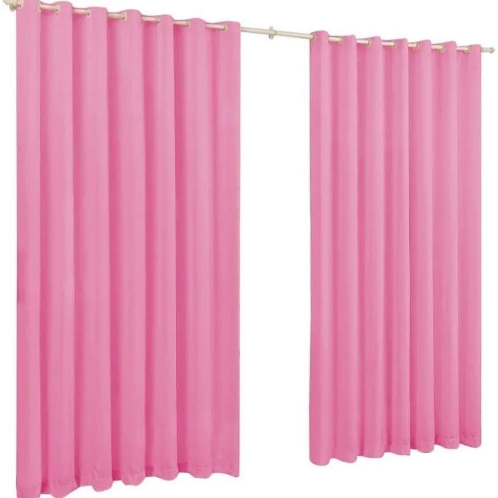 Cortina 2,00X1,40 Oxford Quarto Sala Cozinha Rosa