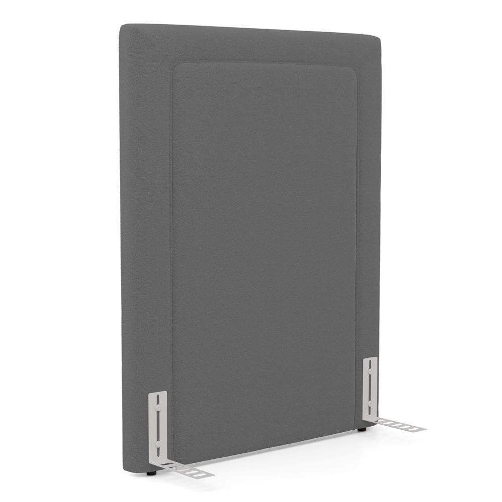 Cabeceira Cama Box Solteiro Alba 90cm com Frame Bouclé Cinza Escuro - Desk Design