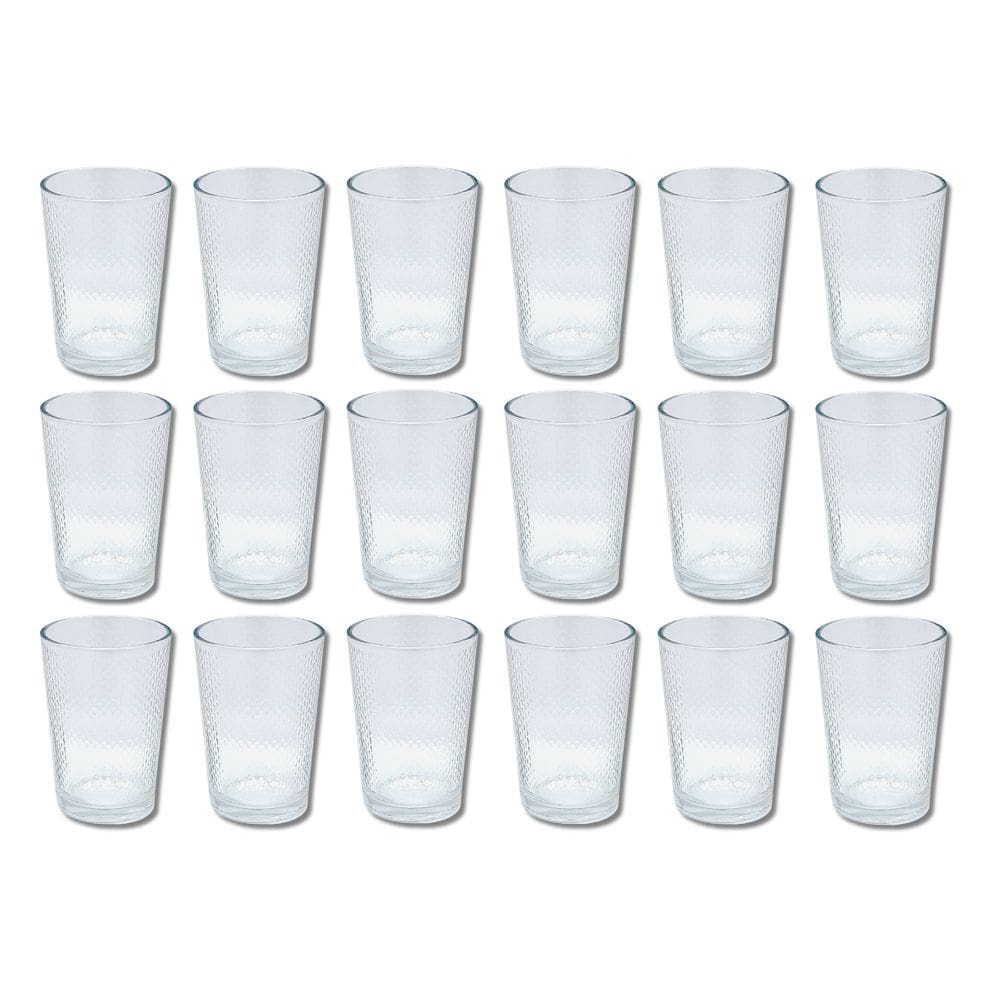Kit 18 Copos de Vidro 200ML Transparente Luxo Arizona