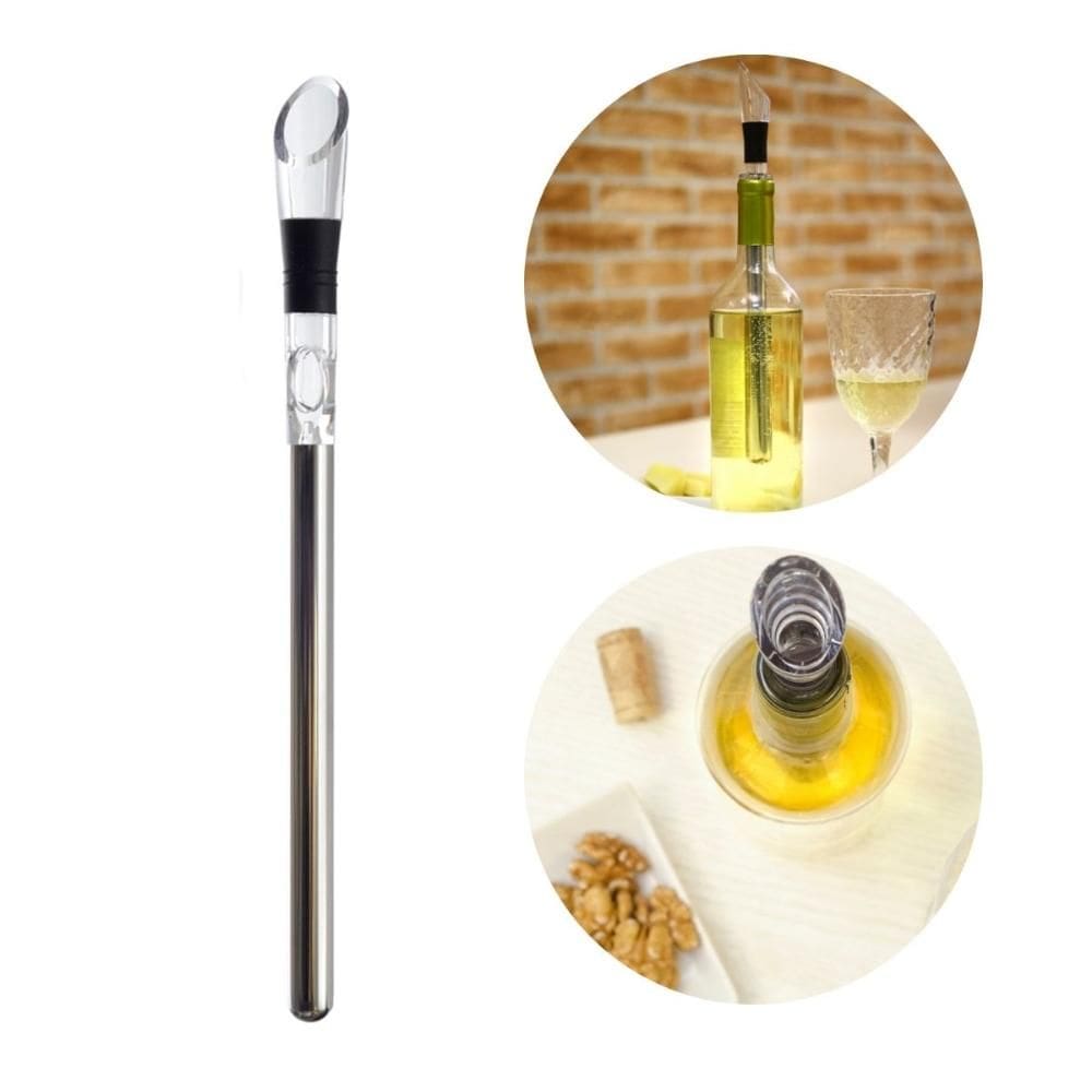 Bastão Resfriador Vinhos Bico Aerador Dosador Inox Prana