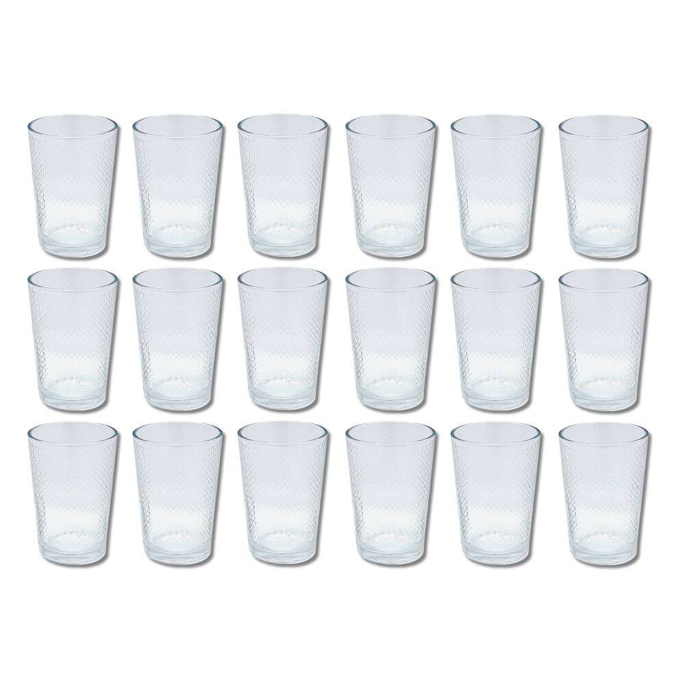 Conj. 18 Copos Transparentes de Vidro Arizona 200ML P/Suco