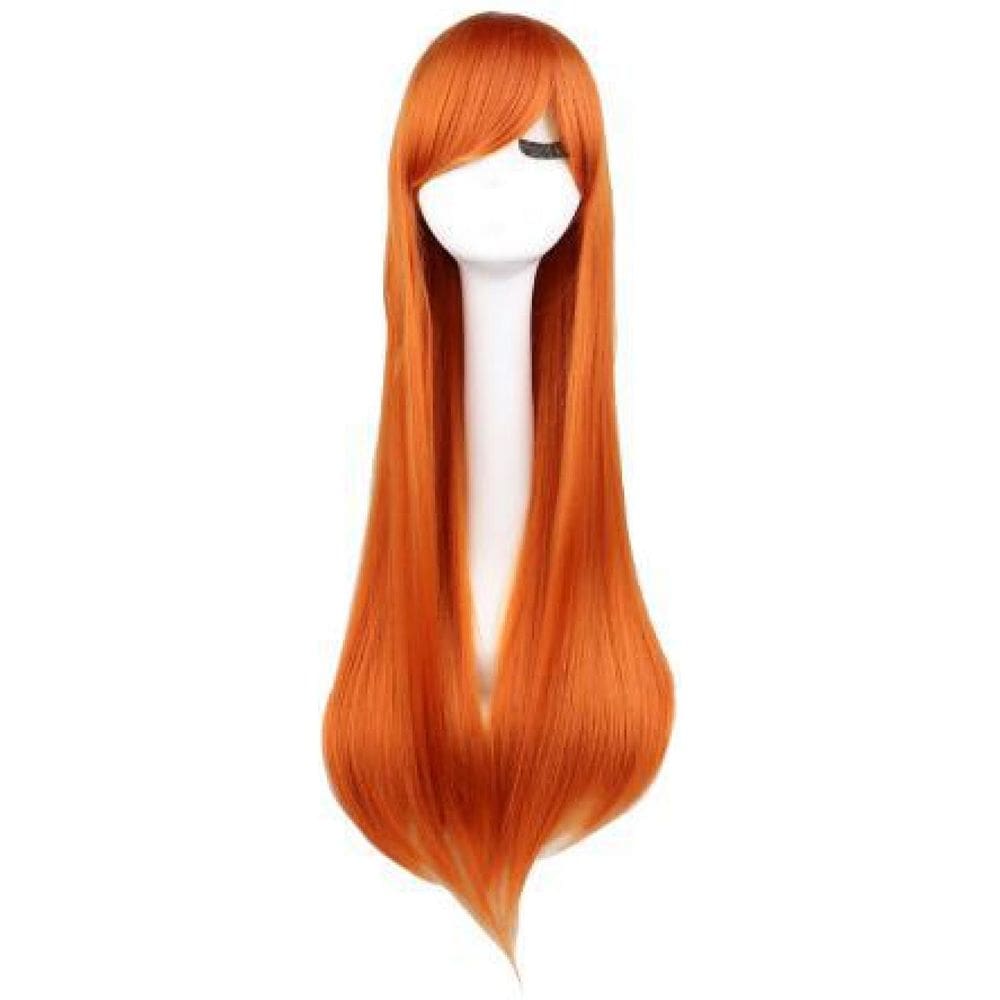 Peruca Lace Wig Cosplay Longa 1m - Laranja - Lisa - Fixa