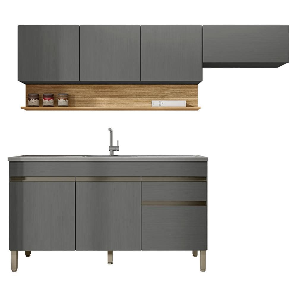 Cozinha Modulada 3 Pecas Com Balcao Pia Line KTP