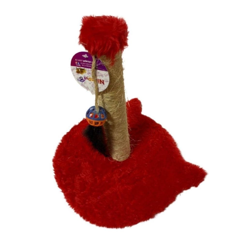 Arranhador Torre Para Gatos Com Bola Pena - Vermelho.