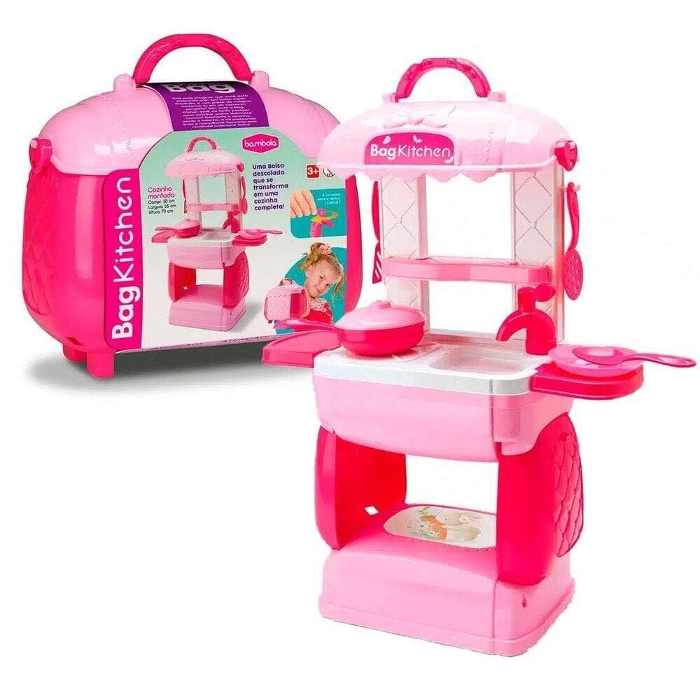 KIT Cozinha Infantil 18 Peças com Maleta - Tudo em Caixa