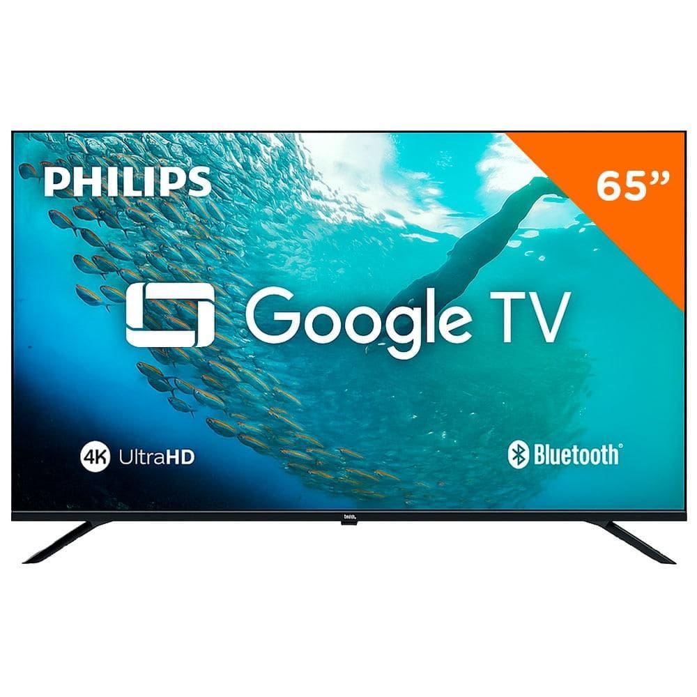 Smart TV LED Philips 65" UHD 4K, com Google Assistente Integrado PUG7019/78