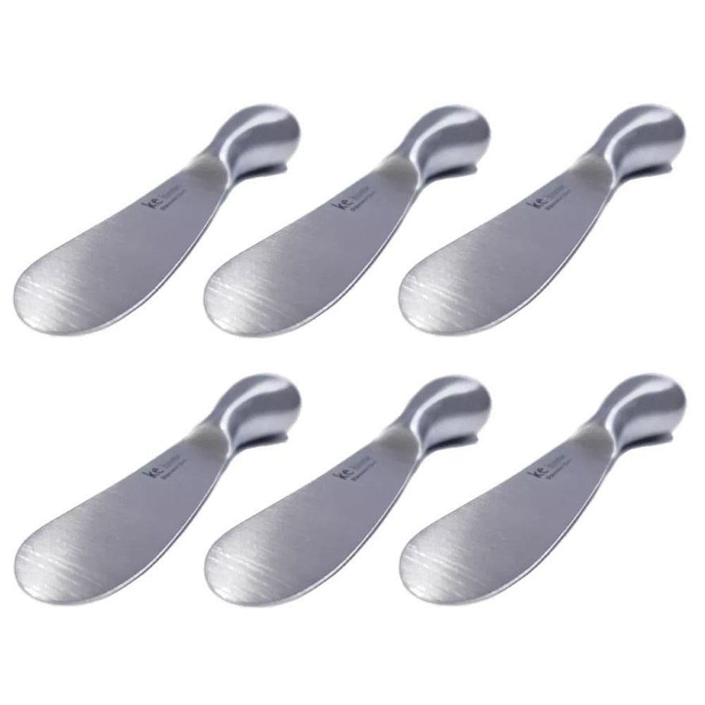 Kit 6 Espatula De Aço Inox Para Pasta Manteiga Creme 13,5Cm