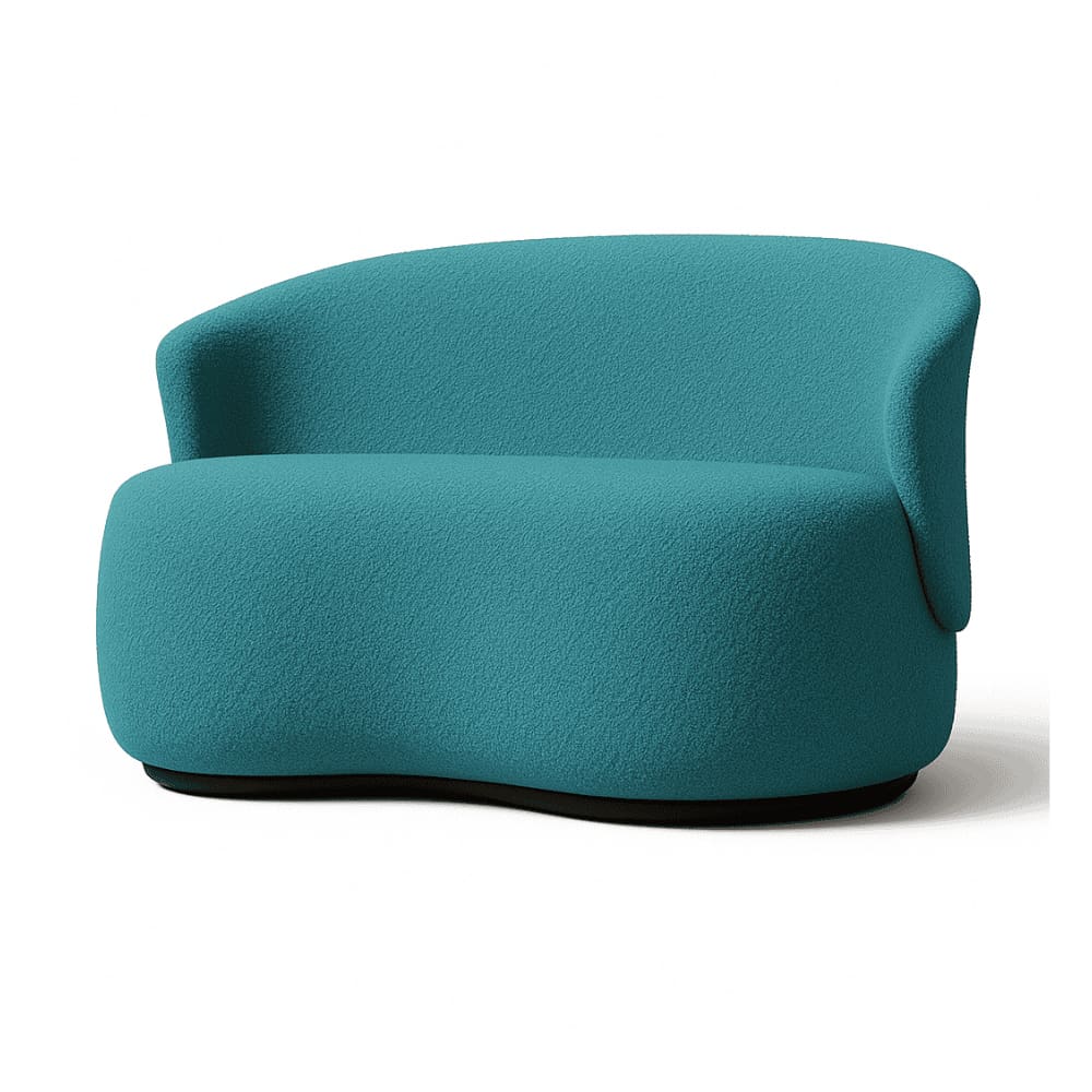 Namoradeira Decorativa Sala Estar Orgânica Beatriz Boucle Azul Marinho - Montanaris Decor
