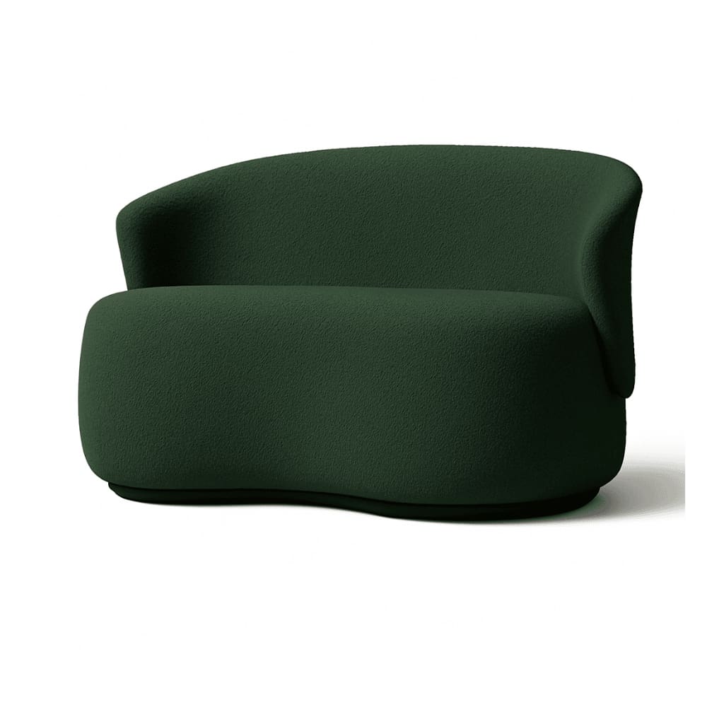 Namoradeira Decorativa Sala Estar Orgânica Beatriz Boucle Verde - Montanaris Decor