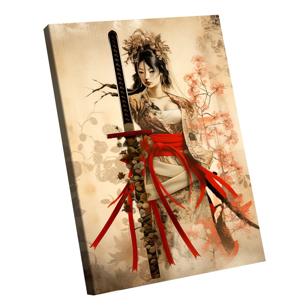 Quadro Decorativo Gueixa Bege