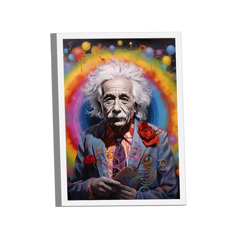 Quadro Decorativo Albert Einstein Colorido