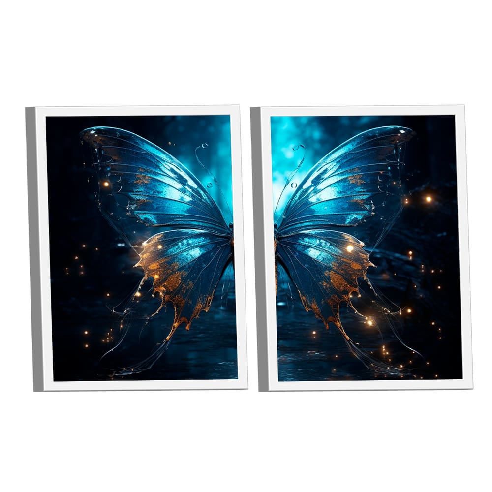 Quadro Decorativo Duo Blue Butterfly