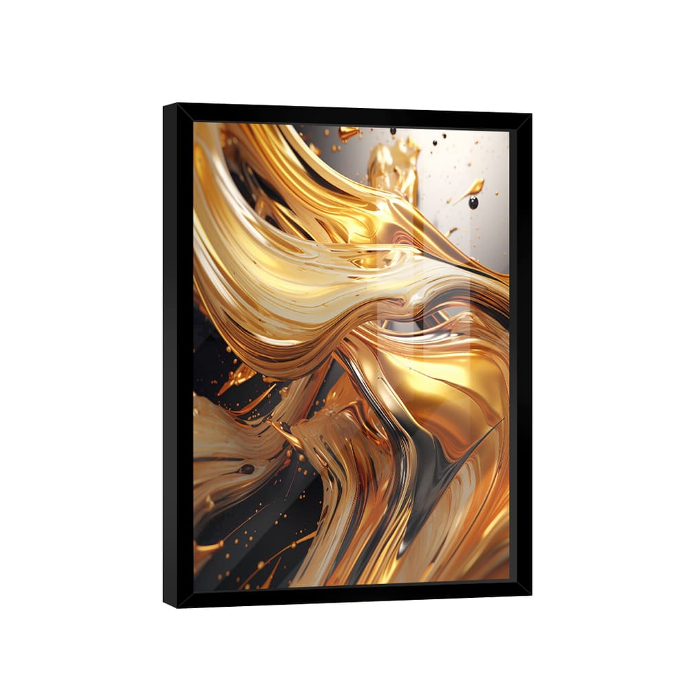 Quadro Decorativo Abstract Gold 3D