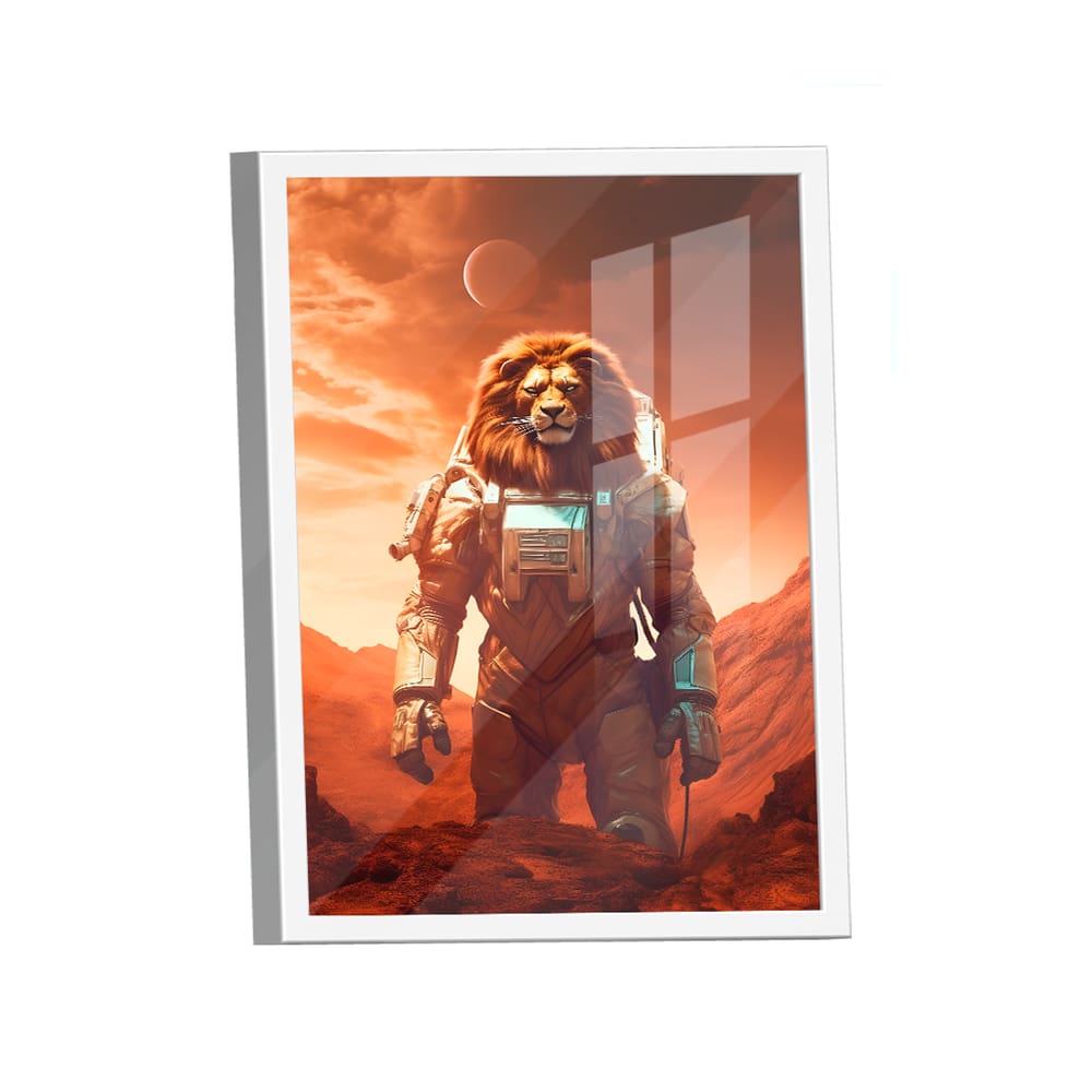 Quadro Decorativo Leão Astronauta