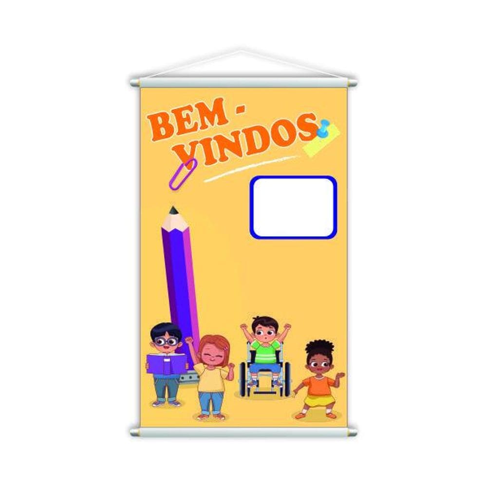 Bem Vindos Banner Escolar Infantil Pedagógico 80X50Cm