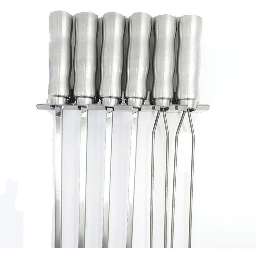 Espetos Churrasco Inox 34cm - Presente Dia dos Pais