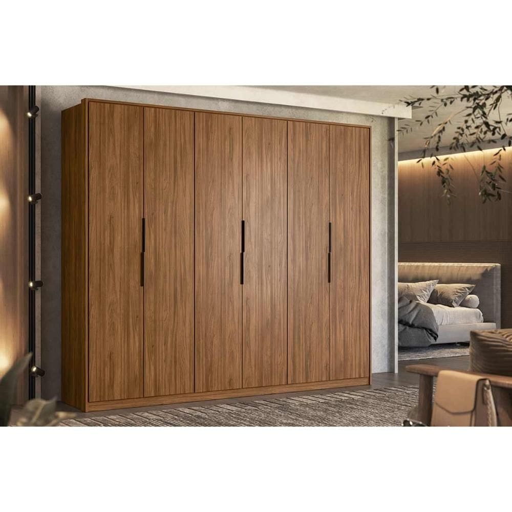 Guarda Roupa Casal 6 Portas e 6 Gavetas Atrice Nogueira Touch - Demóbile