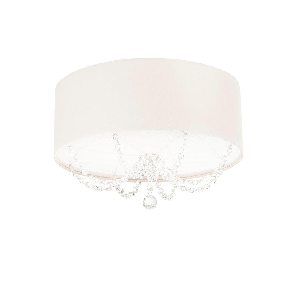 Luminária Plafon Com Cristal 40X15 Cilindrico