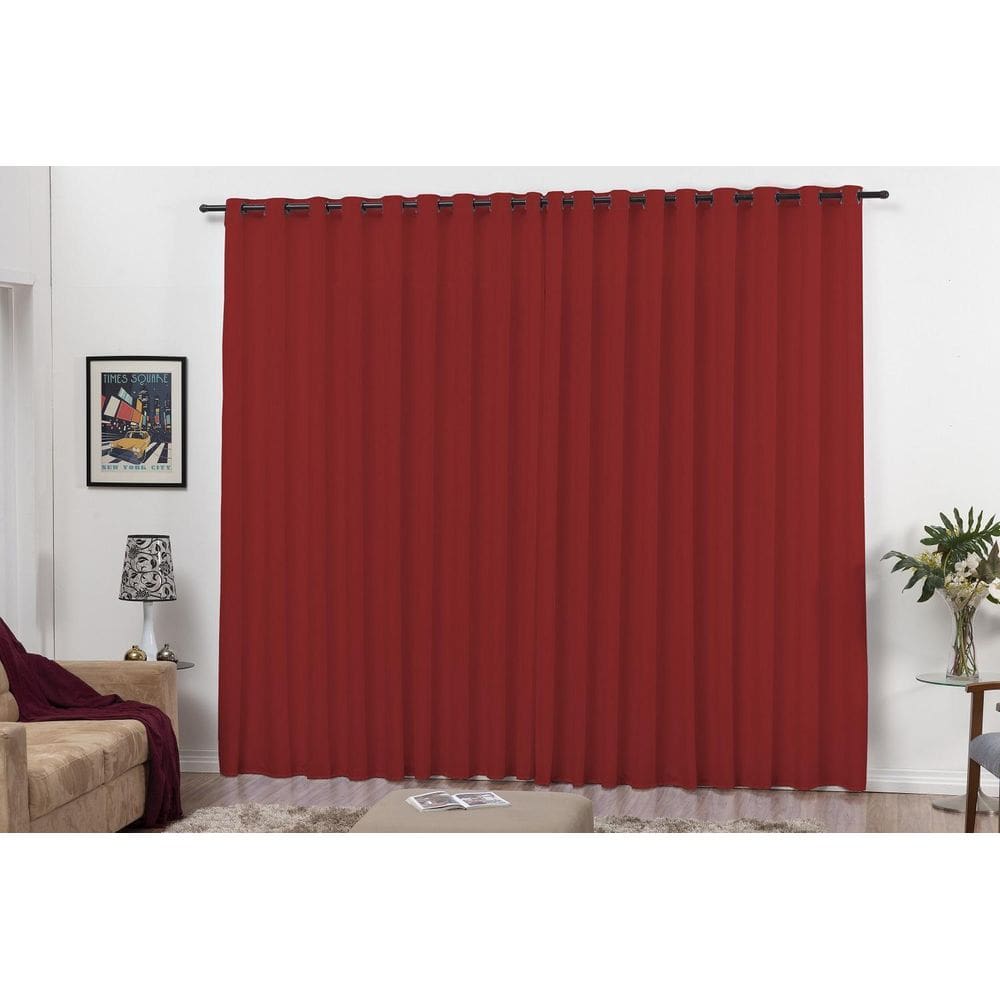 Cortina Quarto E Sala 3,00X2,50 Para Varão Vermelho